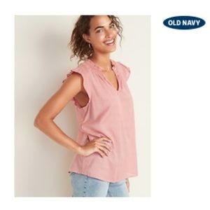 Pink sleeveless blouse